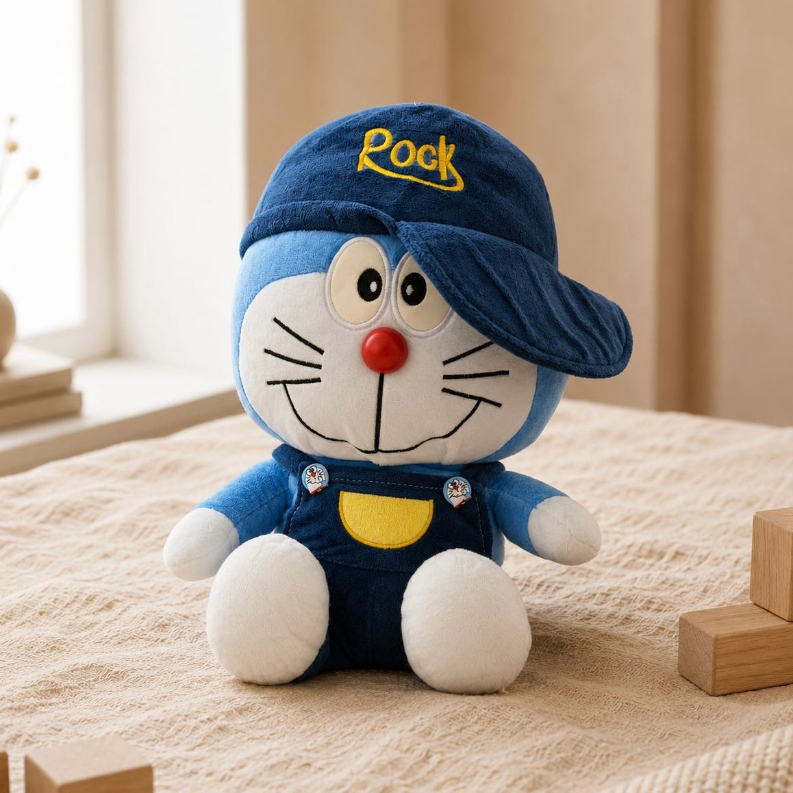 Doraemon Plush With Rock Cap